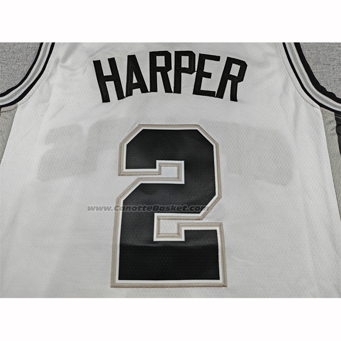 Maglia San Antonio Spurs Dylan Harper No 2 Association 2025-26 Bianco